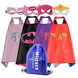 Mizzuco Comics Cartoon Dress Up Costume Satin Cape with Felt Mask  for Girls-4pcs