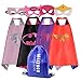 Mizzuco Cartoon Dress up Costume Satin Cape with Felt Mask for Girls-4pcs