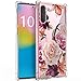 Osophter for Samsung Galaxy Note 10 Case Flower Floral Thin Full-Body Protective Girls Woman Phone Cover for Galaxy Note 10(Purple Flower)
