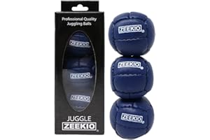 Zeekio Galaxy Juggling Balls - Premium 12 Panel Genuine Leather Balls - 130g - 67mm - Pack of 3 Dark Blue