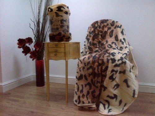 ANIMAL LEOPARD MINK THROW FAUX FUR SOFT SOFA THROW BLANKET IN DOUBLE SIZE 150 X 200CM by Z-ED