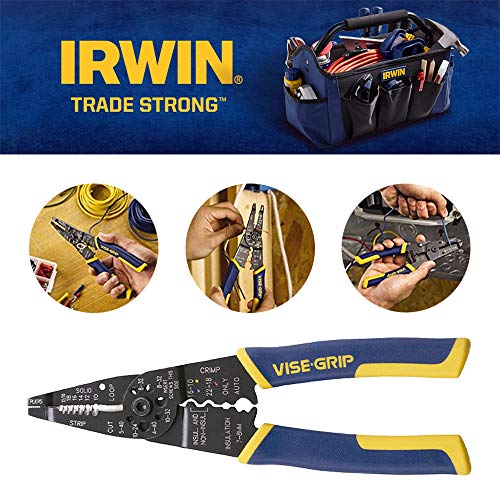 Bundle. IRWIN VISEGRIP Wire Stripping Tool/Wire Cutter, 8Inch