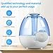 Anypro Cool Mist Humidifier, Ultrasonic Super Quiet Air Diffuser with Silver ion Antibacterial Agent, 3 Time Settings High/Low Control and Night Light Ideal for Baby Bedroom, 0.5 Gallon, Blue