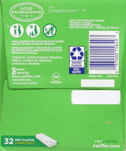Swiffer Sweeper Dry Sweeping Pad, Multi Surface Refills for Dusters Floor Mop, with Febreze Lavender, 32 count