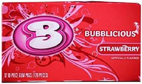 Product Of Bubblicious, Gum Strawberry, Count 12 (10Pcs) X 2 (Package Quantity 2) Gum - (Buy Bulk at a Wholesale Price)