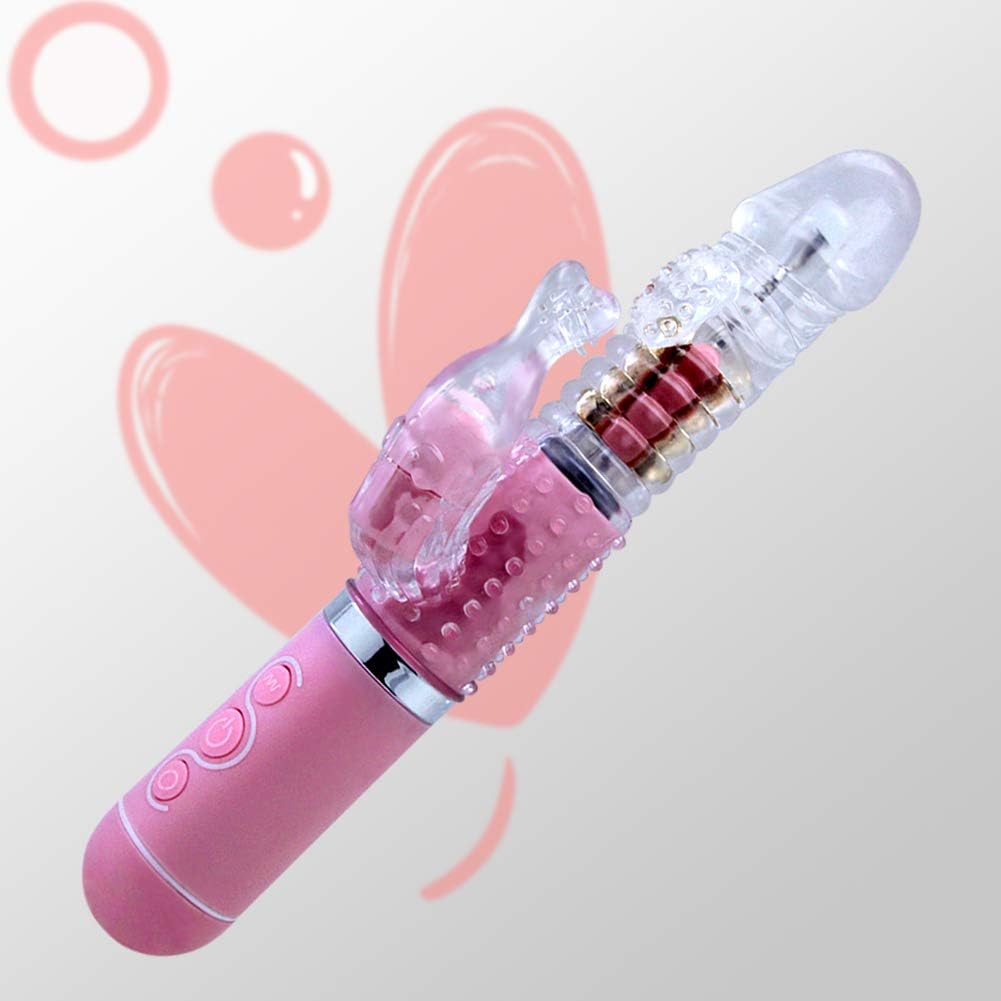 Big Size Thrusting Monster Fluttering Rabbit Body Msaager - 10 Speeds Rotating Versatility Sǔckìng Tōy gspèt vǐbrǎtór G Spǒt Wand for Women (Pink)
