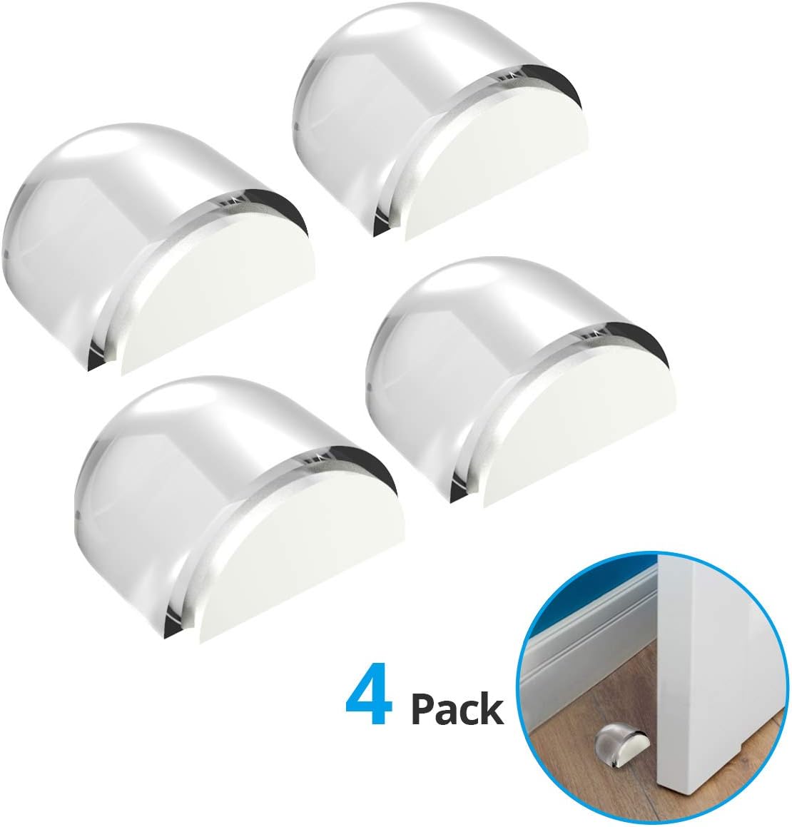 ACGAM Türstopper Boden Selbstklebend, 4er Set Bodentürstopper Kleben Transparente Türpuffer