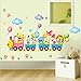 Baby Kids Safari Animals Train Wall Stickers Nursery Decor Art Mural Removable by LolliLook