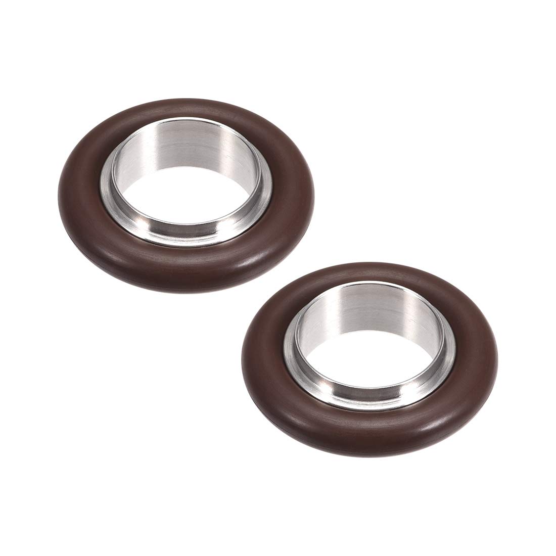 Sourcingmap 2 Pcs Centering Ring KF-16 Vacuum Fittings ISO-KF Flange 29mm X 16mm Stainless Steel Fluorine Rubber O-Ring