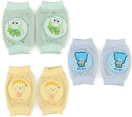 Zeltababy Breathable Mesh Crawling Knee Pads For Infant Toddler, 95% Cotton and 5% Spandex, 3 Pairs