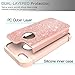 LeYi Compatible with iPhone SE Case(2016), iPhone 5 /iPhone 5S Case with Glass Screen Protector [2 Pack],Glitter Bling Girls Women Heavy Duty Protective Case for iPhone 5S/5/SE TP Rose Gold