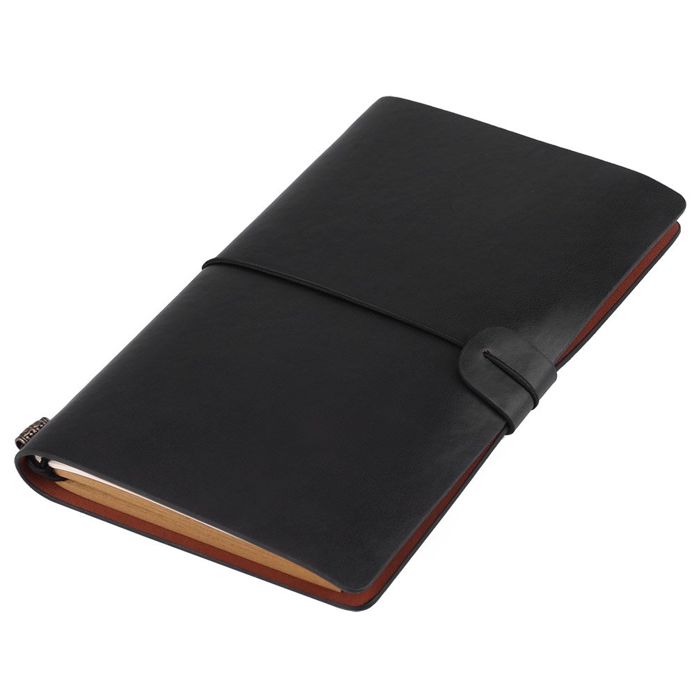 Hztyyier Classic PU Leather Travel Notebook, Refillable Journal Diary with Buckle Strap, A6 Size Notepad for Men, Women