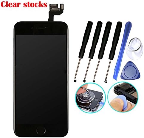VTmobileAge for iPhone 6S Plus 5.5 Inch Touch Screen Replacement Full Set with Home Button and Camera New LCD Digitizer Display Assembly Repair Replacement Black + Tool Kits