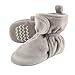 Hudson Baby Unisex Baby Cozy Velour Booties, Heather Gray, 6-12 Months