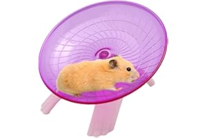 Litewoo Hamster Wheel Flying Saucer Exercise Toys, Silence Quite Spinner, for Gerbil Rat Mouse Mice Dwarf Hamster and Other Small Animal（Dark Red）