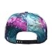 Quanhaigou Galaxy Snapback Dad Hat,Green Purple Unisex Flat Bill Baseball Cap,Space Stars Hats