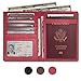 RFID Blocking Leather Passport Holder For Men and Women - Pink