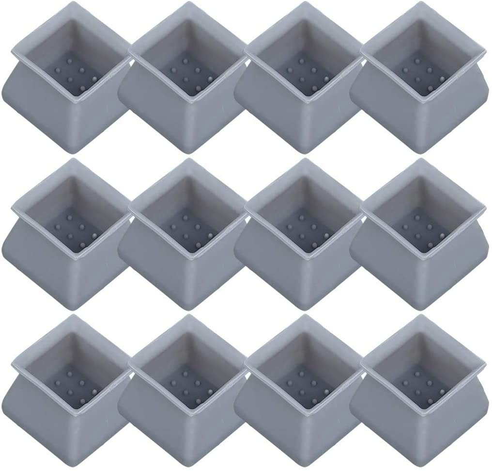 16 Pcs Silicone Chair Leg Caps Floor Protector Round Square Furniture Feet Covers