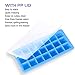 Adoric 2 Pack Easy Release Silicone Ice Cube Trays with Lids, 21 Shaped Cubes Each with Cover, Easy Release Rubber Ice Block Molds for Whisky, Cocktail, Bourbon (Blue & Yellow)