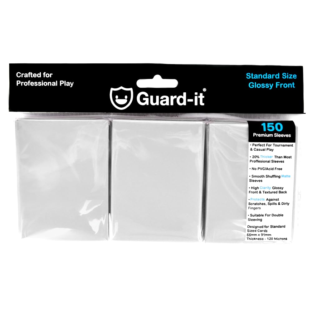 Guard-it - 150 White Standard Size Trading Card Sleeves - Premium Deck Protectors for Pokemon, Magic: The Gathering & Lorcana