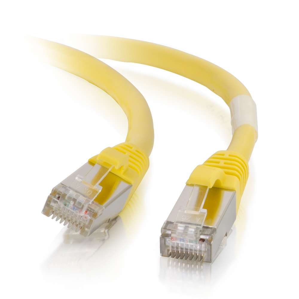C2G/Cables to Go 00859 Cat6 Snagless Shielded (STP) Network Patch Cable, Yellow (1 Foot/0.30 Meters)