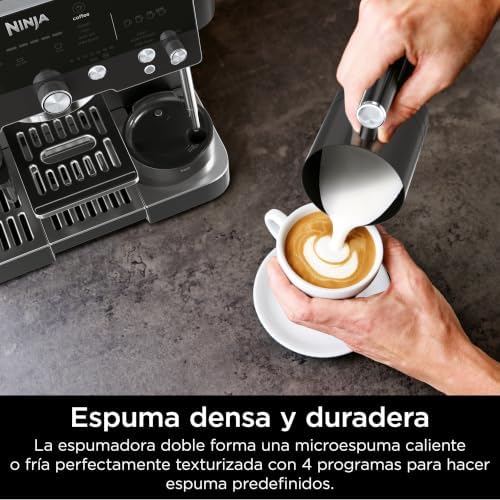 Máquina de café Luxe Premier 3-em-1 de espresso, cold brew e filtro com moinho e espumante integrados - 25 configurações de moagem e 4 predefinições de espuma - preta, ES601EUGM