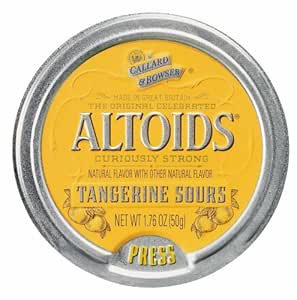 Amazon Com Altoids Curiously Strong Sours Tangerine Fruit Candy 1 76 Ounce Tins Pack Of 16 Sour Flavored Candies Grocery Gourmet Food