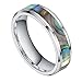 6mm 8mm Abalone Shell Inlay Tungsten Rings Men Women Wedding Band Size 4-15