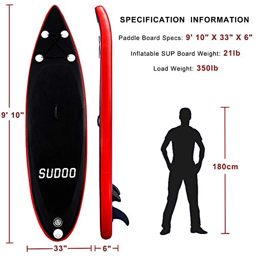 Inflatable SUP Stand Up Paddle Board Paddle(6 in Thick) Universal Accessories Wide Stance w/Bottom Fin Paddling Surf Control | Non-Slip Deck | Adjustable Paddle | Hand Pump (Limited Edition) - Thumbnail 5
