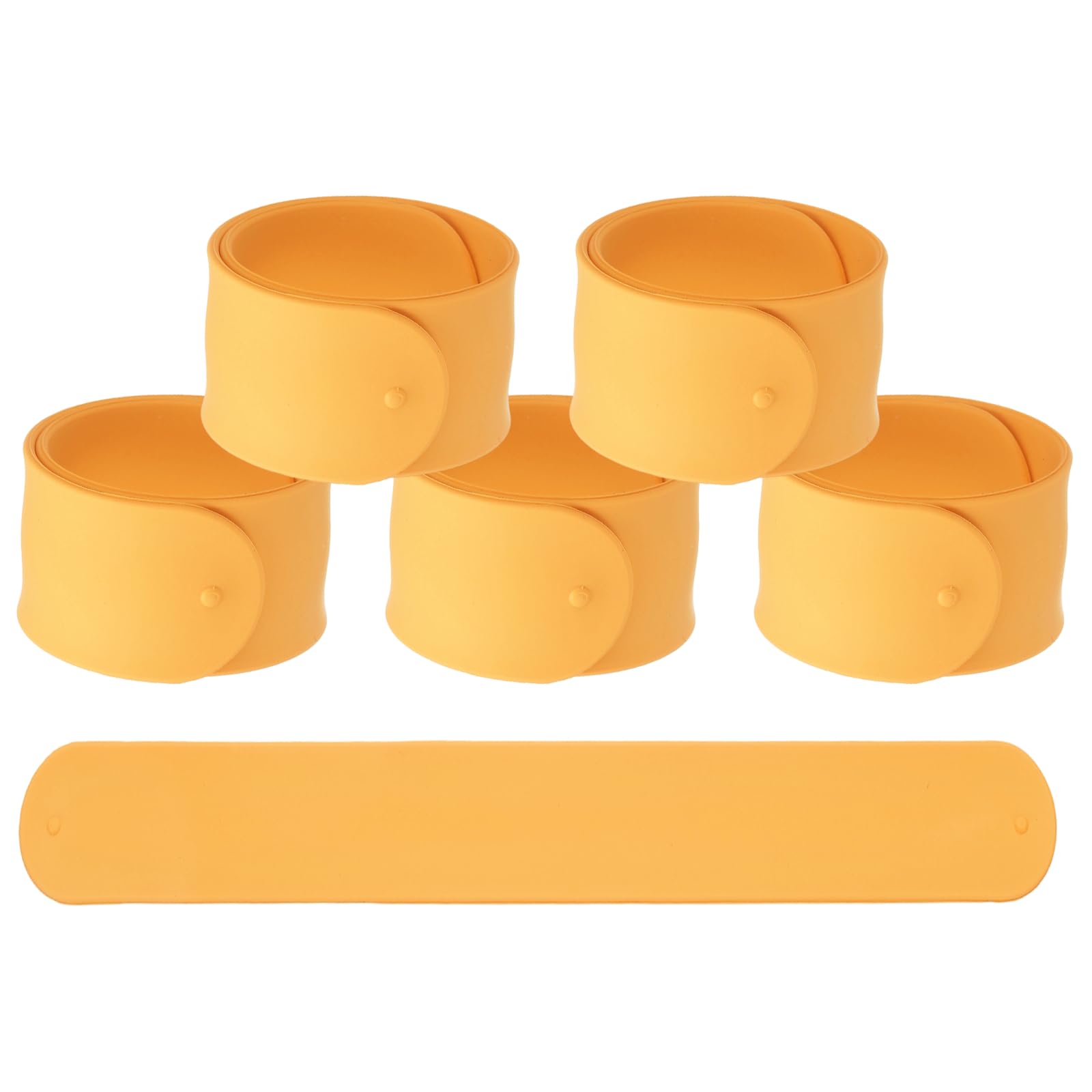 YELARXI Slap Bracelets, Silicone Charm Bracelets Snap Band - 6Pcs Fitting for (Birthday Holiday Exchanging Gifts Party Favors Crafts Project DIY Prizes) 8.5" & Orange