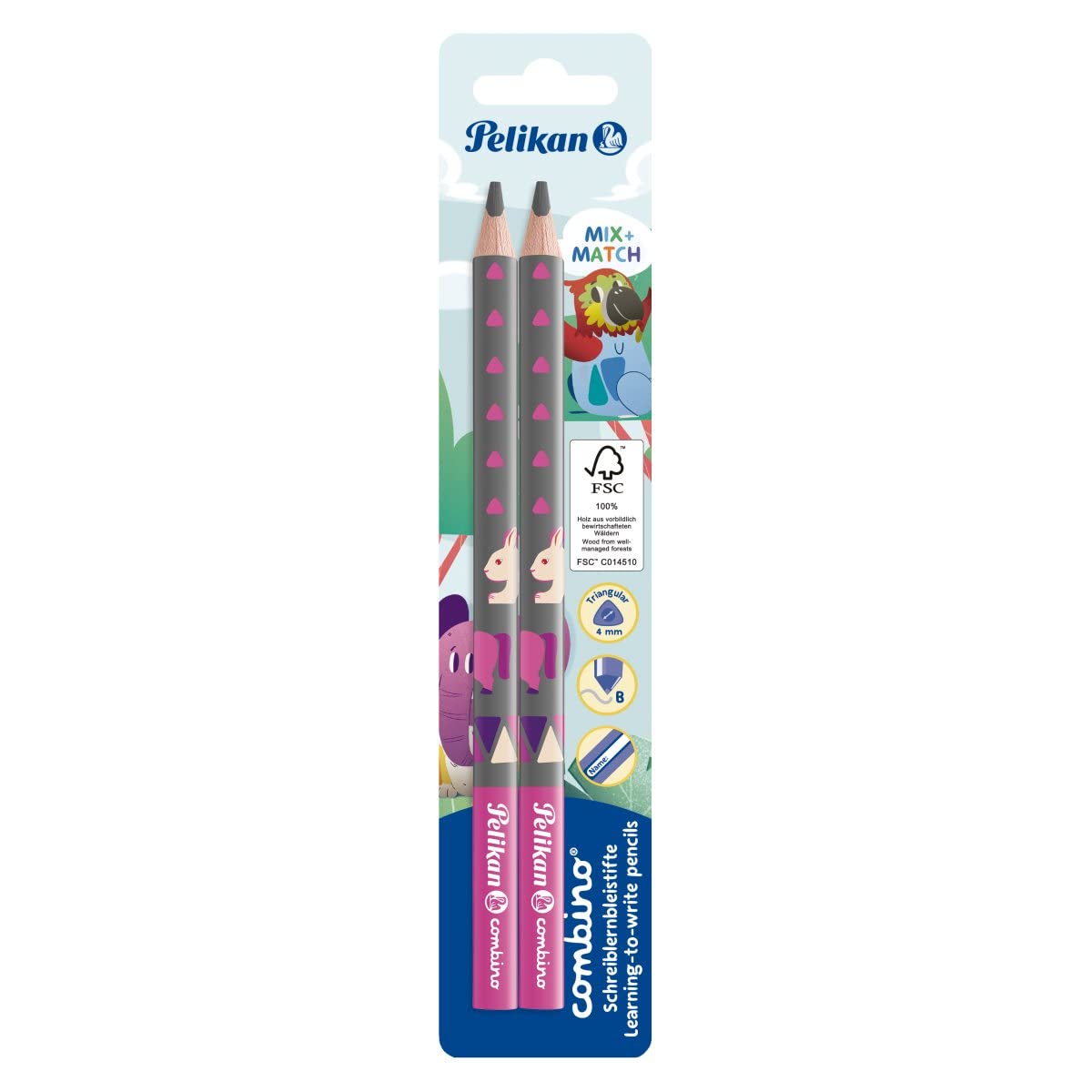 Pelikan 810401 Combino Children’s Learning to Write Pencil, Pink 2 pencils pink 2 bleistifte combino