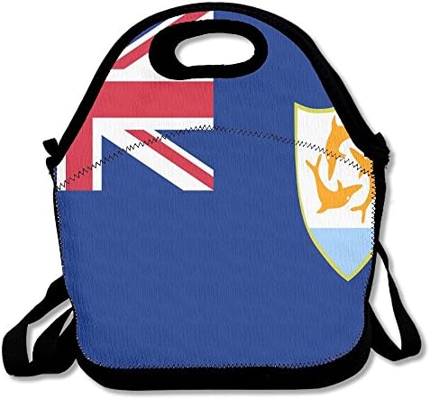 FutongHuaxia Flag Of Anguilla Outdoor Lunch Bag Lunch Box Thermal Insulated Cooler Lunch Pouch Picnic Bag For School Gift