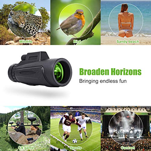 Monocular Telescope, 12x50 Compact Monocular Scope with Smartphone Mount & Tripod for Adults Bird Watching Hunting Concerts Traveling Wildlife Scenery