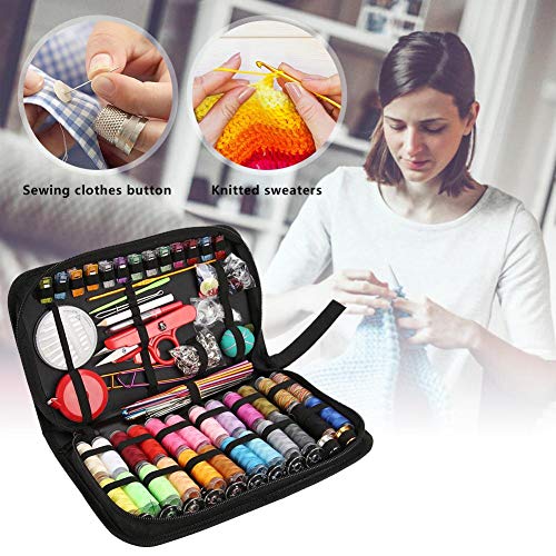 Crochet Hooks Set,282pcs/Set Portable Travel Sewing Box Kitting Needles Thread Stitching Kit - Thumbnail 3