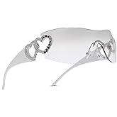 Pro Acme Wrap Around Rimless Sunglasses Women Men, Oversized Fashion Futuristic Sun Glasses Cool Shade 2000S Trendy
