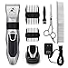 Dog Grooming Clippers - Cordless Quiet Pet Hair Clippers Trimmer Rechargeable with Stainless Steel Blades Dog Comb Shears Best Professional Hair Clipper Set for Dogs Cats Pets Long Short Hair