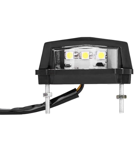 Qiilu Éclairage Plaque Immatriculation Moto LED Universel 12V - Feu Arrière Blanc
