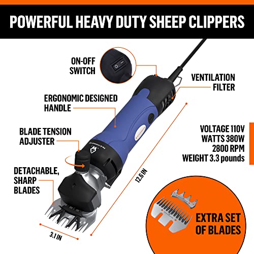 Sheep Shears Electric Clippers 380W Professional Farm Livestock Shearing Machine Grooming