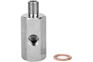 Oil Pressure Meter Adapter, Stainless Steel Oil Pressure Gauge Meter Adapter 1/8in NPT Female BSPP BSP Male and Female Tee