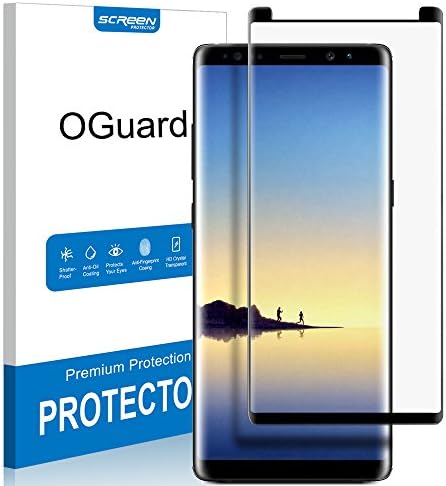 OGuard Galaxy Note 8 Tempered Glass Screen Protector, 3D Curved [Bubble Free, Case Friendly], Premium Japan Material [2017]