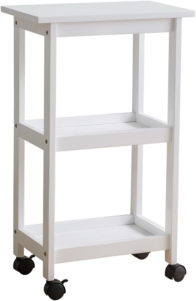 SJ Collection West End Kitchen Cart, White