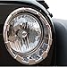 E-Autogrilles Headlight Cover Triple Chrome Plated ABS for 07-17 Jeep Wrangler JK - Pair (Silver) (69-0200)