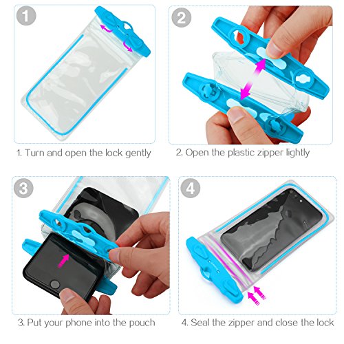 image for Universal Waterproof Case FITFORT 2 Pack Universal Dry Bag/ Pouch Clea
