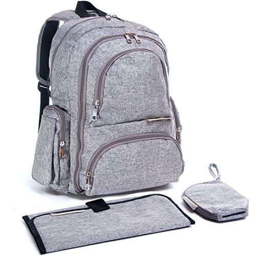 YaYa s Unisex Diaper Bag Backpack - New Handmade Design by Gracefully YaYa with Stroller Straps, Changing Pad, Insulated Pockets and a Laptop Sleeve.