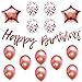 Rose Gold Party Decorations w/Pre-Strung Happy Birthday Banner, 8 Latex, 4 Confetti, & 2 Star Mylar Balloons, Decorations Supplies Bundle Set for Girls Women, 13th 16th 21st 25th 30th 40th
