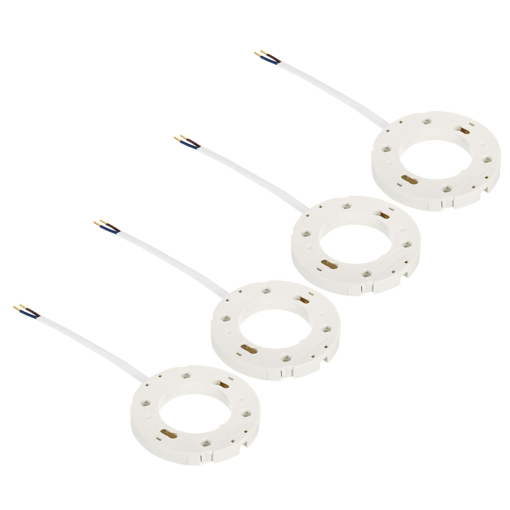 PATIKIL GX53 Light Base Socket, 4 Pack White Plastic Socket for Cabinet Showcase Showroom Lights