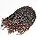 FQNing 14inch 8packs Faux Locs Crochet Hair Light Weight Soft Wavy Curly Ombre Goddess Locs Synthetic Brading hair extensions #1B/30