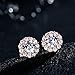 Bamoer Cubic Zirconia Platinum Plated Flower Design Round Stud Earrings