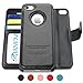 Amovo Case for iPhone SE [2 in 1], iPhone SE Wallet Case [Detachable Wallet Folio] [Premium Vegan Leather] iPhone SE 5 5S Leather Case with Wrist Strap Gift Box Package (Black)