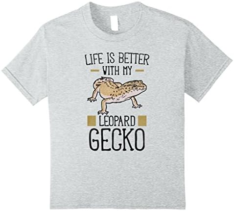 Kids Life Is Better With My Leopard Gecko Shirt - Reptile Shirts 8 Heather Grey